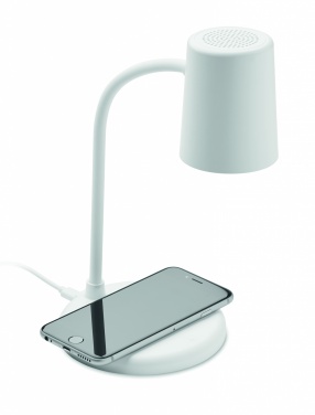 Logo trade corporate gift photo of: Wireless charger, lamp speaker